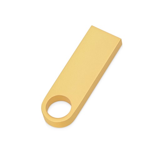 USB-флешка на 64 ГБ с мини чипом, компактный дизайн с круглым отверстием., золотой