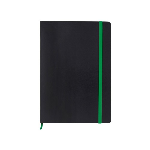Блокнот в линейку формата А5, черный/зеленый
