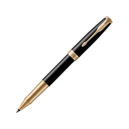 Ручка роллер премиум Parker Sonnet Core Black Lacquer GT, черный/золотистый