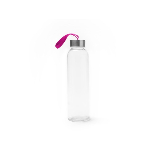 Бутылка стеклянная CAMU в чехле из неопрена, 500 мл, прозрачный/фуксия