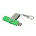 Флешка с поворотным механизмом, c дополнительным разъемом Micro USB, 64 Гб, зеленый