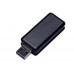 USB-флешка промо на 64 ГБ прямоугольной формы, выдвижной механизм, черный