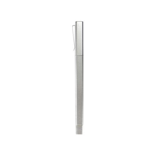 Ручка шариковая пластиковая Quadro, квадратный корпус, серебристый