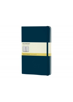 Записная книжка Moleskine Classic (в клетку) в твердой обложке, Large (13х21см), голубой сапфир