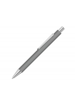 Ручка шариковая металлическая Pyra soft-touch с зеркальной гравировкой, серый