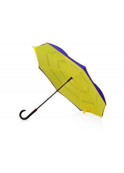 Зонт-трость наоборот Inversa, полуавтомат, темно-синий/желтый
