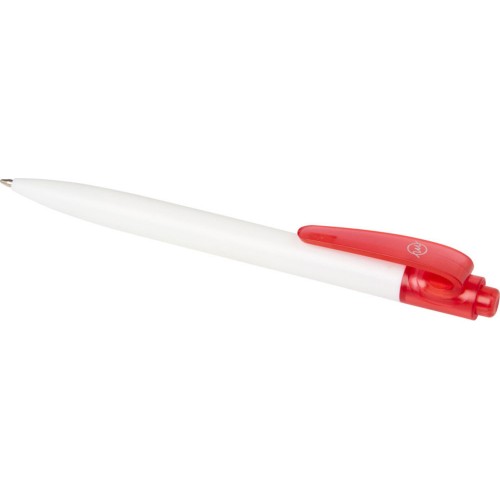 Шариковая ручка Thalaasa из океанического пластика, красный прозрачный/белый