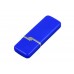 Флешка промо прямоугольной формы c оригинальным колпачком, 64 Гб, синий