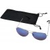 Солнечные очки Aviator с цветными зеркальными линзами, cиний