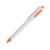 Ручка шариковая с белым корпусом и цветными вставками, белый/оранжевый