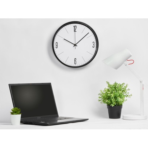 Алюминиевые настенные часы, диаметр 30,5 см Zen, черный
