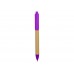 Ручка картонная пластиковая шариковая Эко 2.0, бежевый/фиолетовый