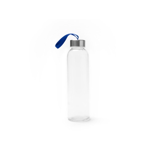 Бутылка стеклянная CAMU в чехле из неопрена, 500 мл, прозрачный/королевский синий