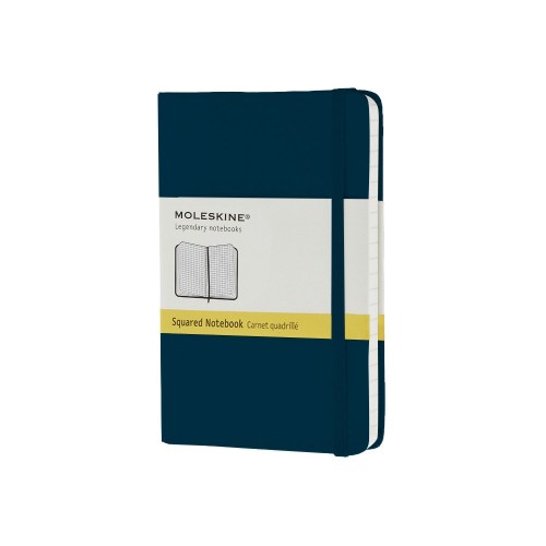 Записная книжка Moleskine Classic (в клетку), Pocket (9х14 см), голубой сапфир