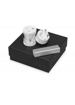 Подарочный набор Charge с адаптером и зарядным устройством, серебристый