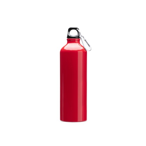 Бутылка алюминиевая с карабином, 800 мл, красный