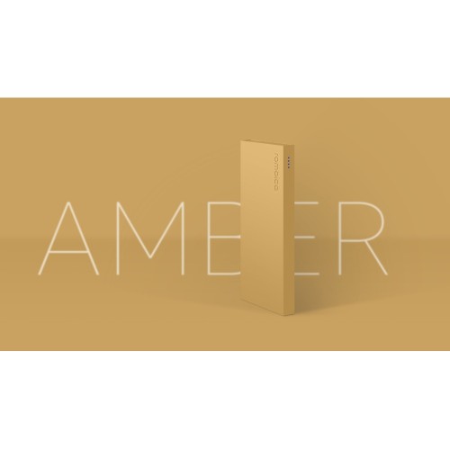 Внешний аккумулятор Rombica NEO ARIA Amber, 10000мАч, Soft-touch, PD, QCharge, Type-C, янтарный