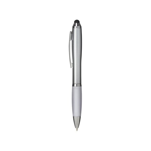 Ручка-стилус шариковая Nash, серебристый/белый