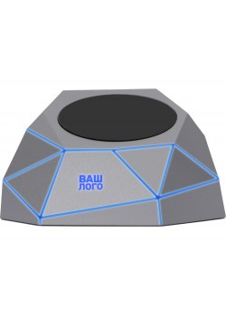 Док-станция Geo Dock с быстрой беспроводной зарядкой, серебристый с синей подсветкой. XOOPAR