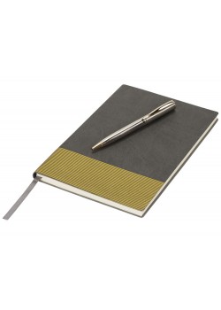 Блокнот А5 Gold lines, серый/золотистый