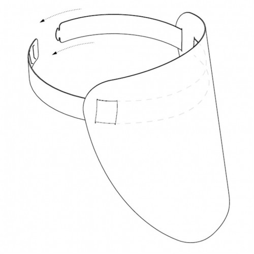 Защитная экран-маска Эконом для кассиров и персонала, от 102 руб., прозрачный пластик