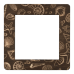 Фоторамка магнитная квадратная Уникальные ракушки 60×60 мм темное дерево