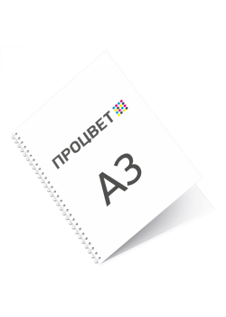 Презентация на пружине А3, 4+0 (16 листов+обложка+подложка)
