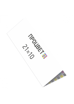 Пригласительные 21х10 см со сложением (4+4, цветная с двух сторон, в развороте 21х20 см)