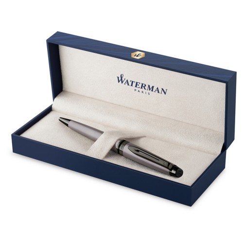 Шариковая ручка Waterman Expert Silver, цвет чернил Mblue, в подарочной упаковке