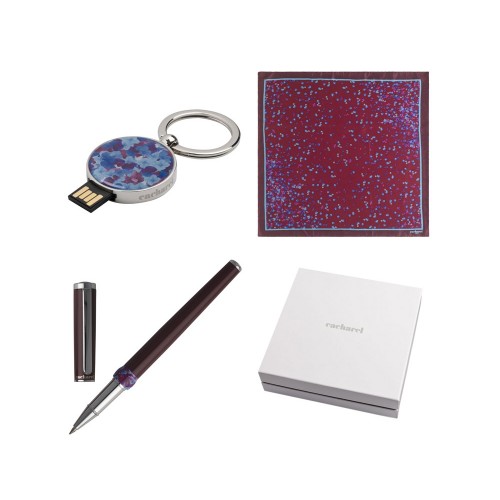 Подарочный набор Blossom: брелок с USB-флешкой на 16 Гб, шелковый платок, ручка-роллер. Cacharel