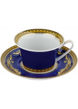 Чайная пара Versace Medusa, синий/золотистый