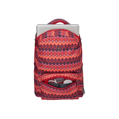 Рюкзак WENGER 16'', красный с рисунком, полиэстер, 36 x 25 x 45 см, 22 л