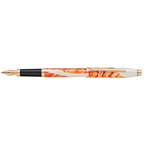 Перьевая ручка Cross Wanderlust Antelope Canyon, перо тонкое F, белый, оранжевый