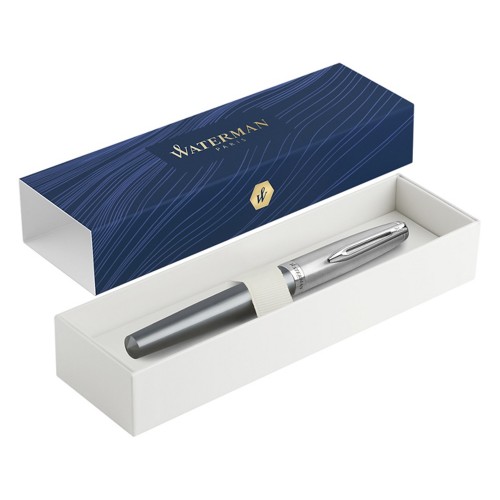 Ручка роллер Waterman Embleme цвет GREY CT, цвет чернил: черный