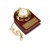 Часы Магистр с цепочкой на деревянной подставке, золотистый/красное дерево