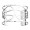 Браслет-бэнгл из латуни с гальваническим покрытием белым родием и серебром, 40мм