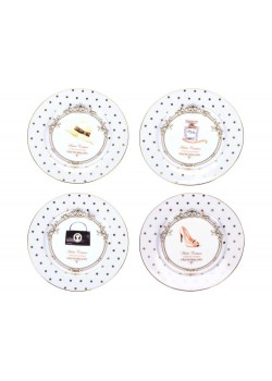 Набор из четырех десертных тарелок Женский каприз