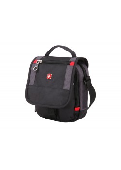 Сумка-планшет SWISSGEAR, 15х5х22 см, черный/серый
