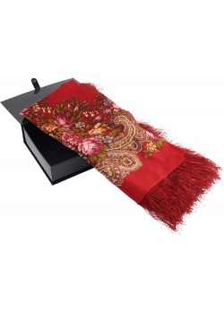 Павловопосадский платок, красный