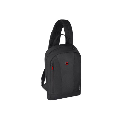 Рюкзак WENGER с одним плечевым ремнём, чёрный, полиэстер, 7x36x23 см