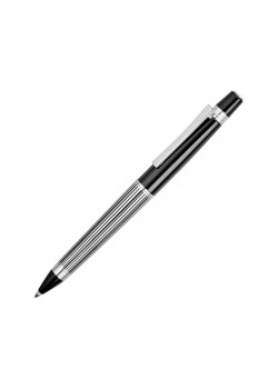 Ручка шариковая Nina Ricci модель Funambule striped в футляре, серебристый/черный