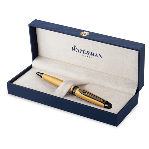 Шариковая ручка Waterman Expert Gold, цвет чернил Mblue, в подарочной упаковке