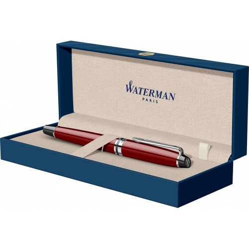 Перьевая ручка Waterman Expert Dark Red Lacquer CT Black, перо: M, цвет чернил: blue.