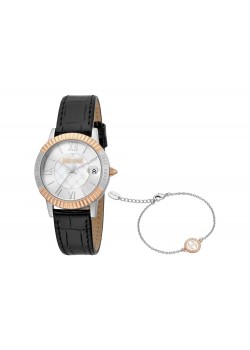 Подарочный комплект, состоящий из женских наручных часов и браслета. Just Cavalli