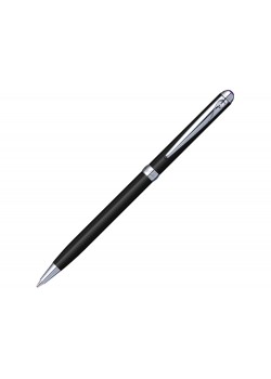 Ручка шариковая Pierre Cardin SLIM с поворотным механизмом, черный/серебро