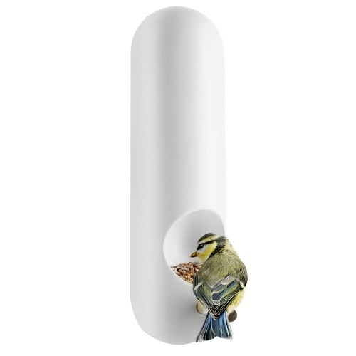 Кормушка для птиц Bird Feeder Tube, настенная, белая