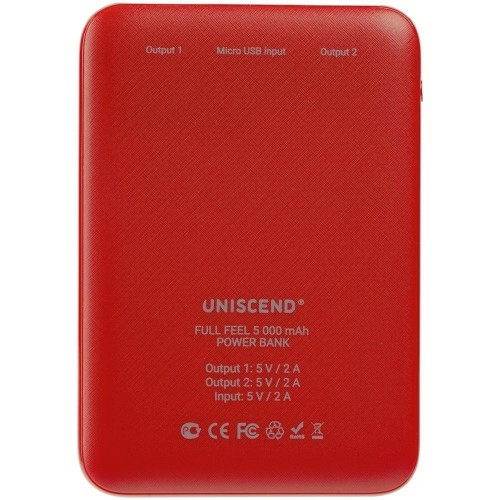 Внешний аккумулятор Uniscend Full Feel 5000 mAh, красный