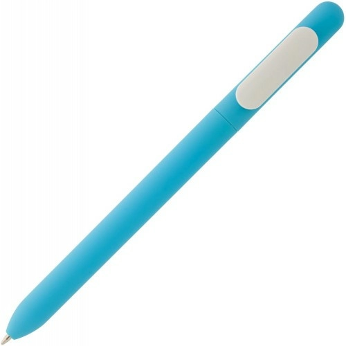 Ручка шариковая Slider Soft Touch, голубая с белым