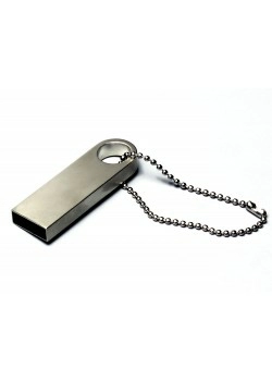 USB 2.0-флешка на 512 Мбайт с мини чипом и круглым отверстием, серебристый