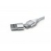 USB-хаб BADOC с корпусом из бамбука и ткани RPET, серый меланж
